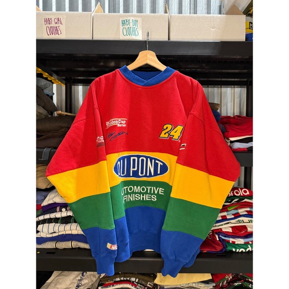Chase Authentics Other - Vintage Chase Authentics NASCAR Jeff Gordon 24 DuPont Sweatshirt XL Colorblock